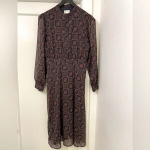 NWOT Frank & Oak Patterned Long Sleeve Maxi Dress